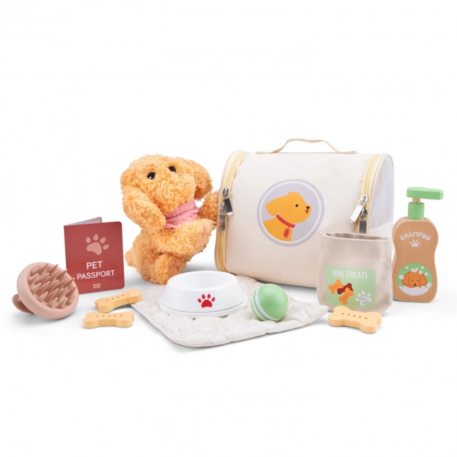 Ensemble de soins pour chien en peluche pour enfants