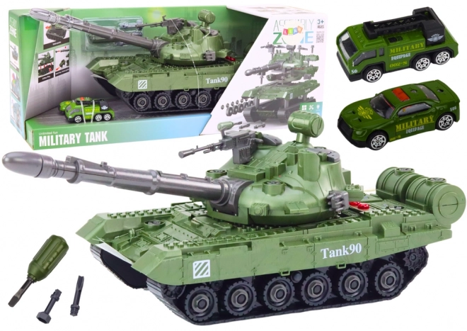 Tank vert DIY pour enfants avec pièces démontables et sons