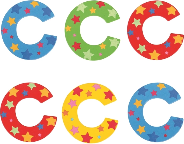 Bigjigs Toys lettre en bois C avec petites étoiles
