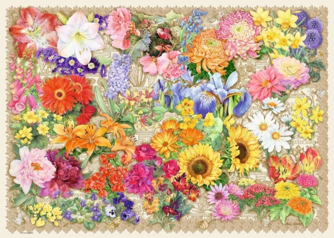 Puzzle 1000 pièces Fleurs épanouies
