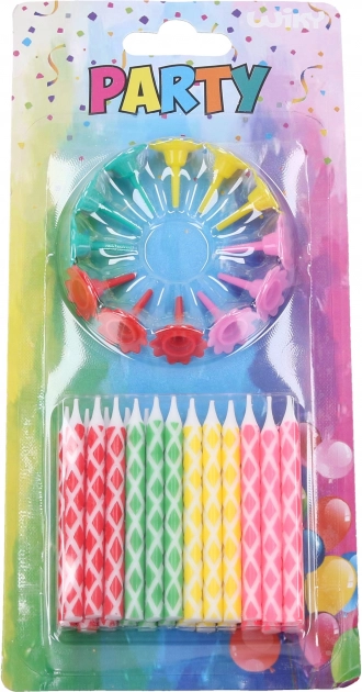 Bougies de fête colorées avec supports