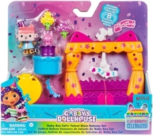 maison de poupée de gabby : balcon baby box cat – set talent show