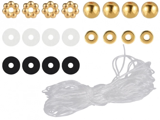 Ensemble de perles pour créer un bracelet d'amitié en or, noir et blanc