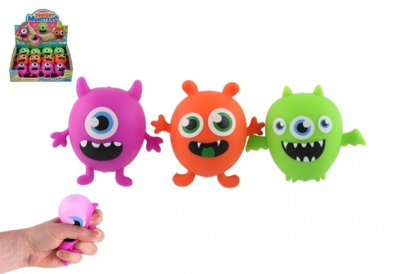 Balle monstre anti-stress à presser slime 9x8cm 3 couleurs