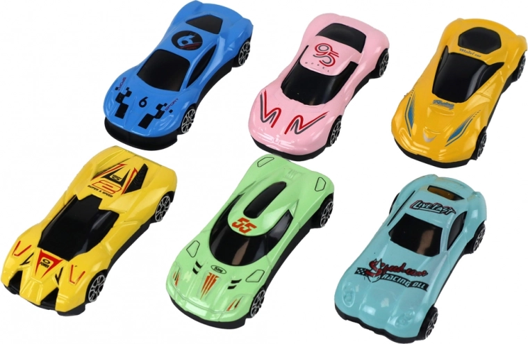 Six petites voitures de course