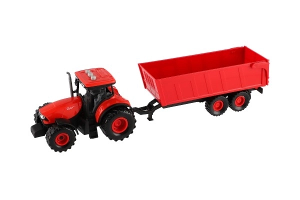 Tracteur rouge Zetor avec remorque et effets sonores et lumineux - 36 cm