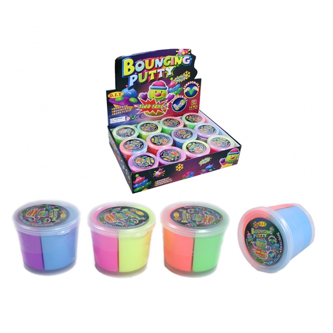 Pâte à modeler bicolore et rebondissante