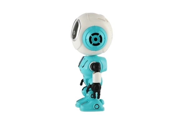 Robot ECHO répétant des phrases en métal 12cm bleu à piles avec son et lumière dans une boîte 10,5x15x5,5cm