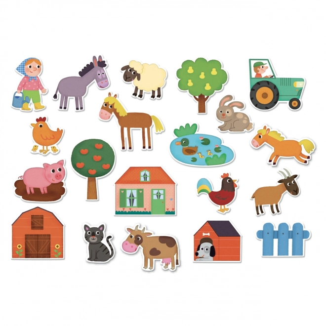 Magnets en bois ferme Vilac - 20 pièces