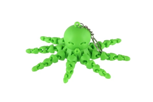 Pendentif pieuvre en plastique 9cm avec lumière, 6 couleurs 24pcs en boîte