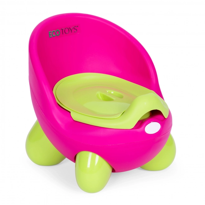 Pot pour enfants ECOTOYS rose-vert avec pieds antidérapants