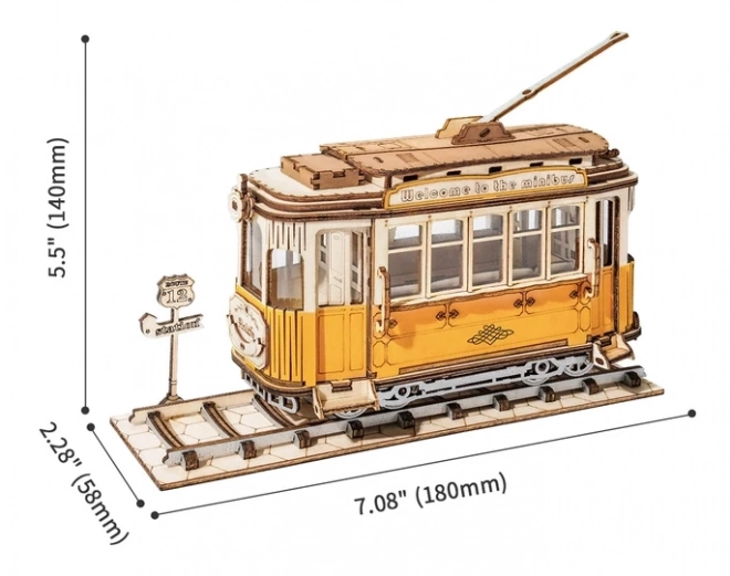 Tramway rétro - Maquette en bois 3D