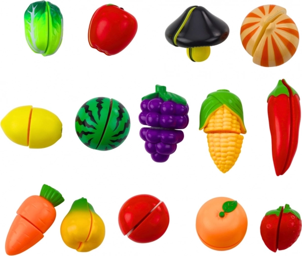 Fruits et légumes colorés avec bande auto-agrippante