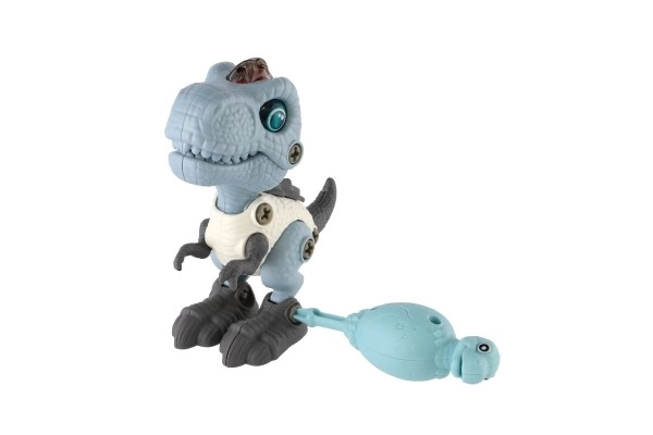 Dinosaure à visser en plastique 12 cm avec tournevis fonctionnant sur piles avec lumière et son dans une boîte 15x16x7 cm