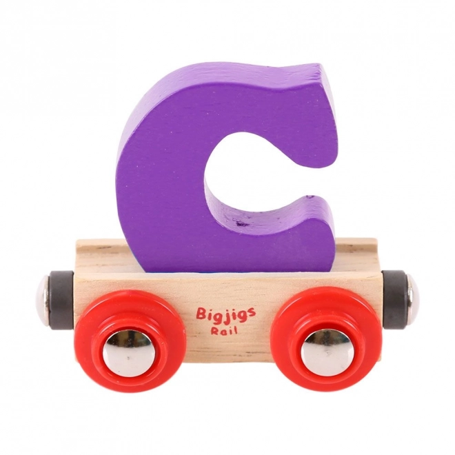 Bigjigs Rail Wagon en bois pour train miniature - Lettre C