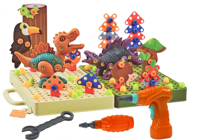 Blocs de puzzle 3D de construction DIY Dinosaures avec perceuse dévissable