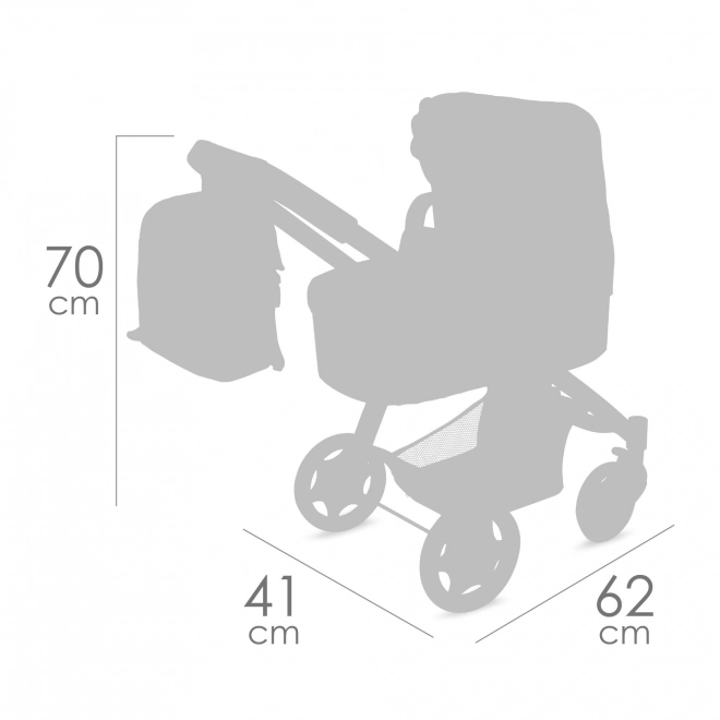 DeCuevas 80580 Poussette pliable pour poupées 3 en 1 avec sac à dos COCO 2024 - 70 cm