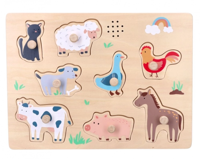 Puzzle en bois avec sons - animaux de la ferme