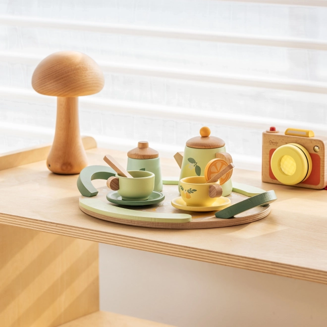 Ensemble de thé en bois 14 pièces