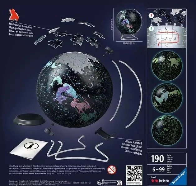 Puzzleball lumineux RAVENSBURGER Globe étoilé 190 pièces