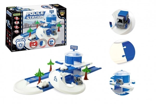 Garage+route Kid Cars 3D Police plastique 3,8m dans une boîte 59x40x15cm 12m+ Wader