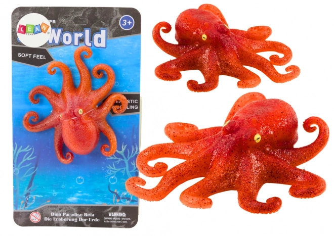Figurine en caoutchouc pieuvre orange Sea World