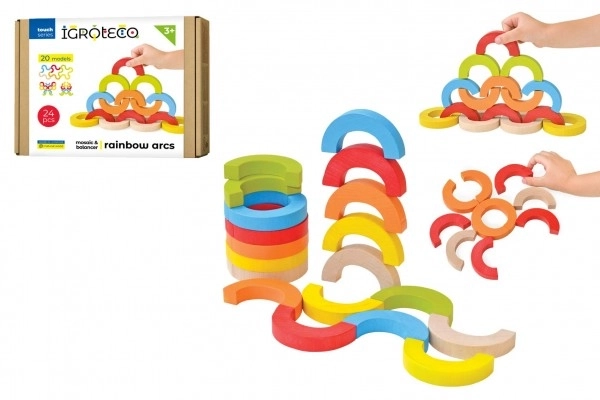 Jouet d'équilibre en bois coloré 24 pièces
