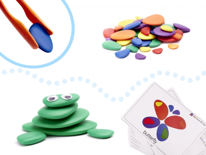 Ensemble Montessori de Pierres Colorées Créatives 65 pcs