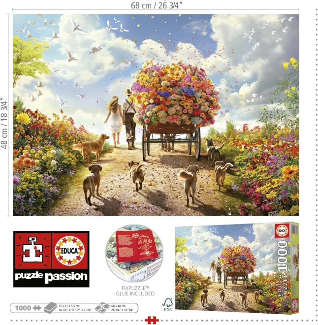 Puzzle Educa Livraison de fleurs 1000 pièces
