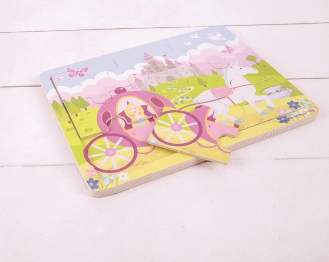 Bigjigs Toys Puzzle en bois princesse avec carrosse
