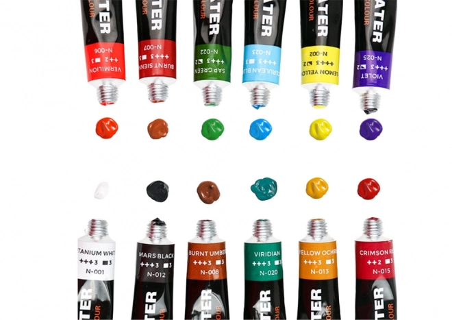 Ensemble de peintures acryliques en tube 24 couleurs