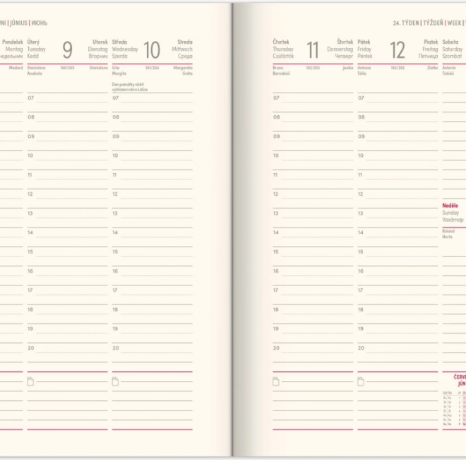 Agenda hebdomadaire Notique Rivoli bleu clair 2026