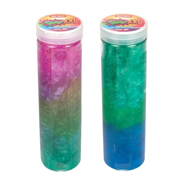 Sliz - matière scintillante 400g 20cm en tube plastique 4 couleurs 4 pièces en boîte