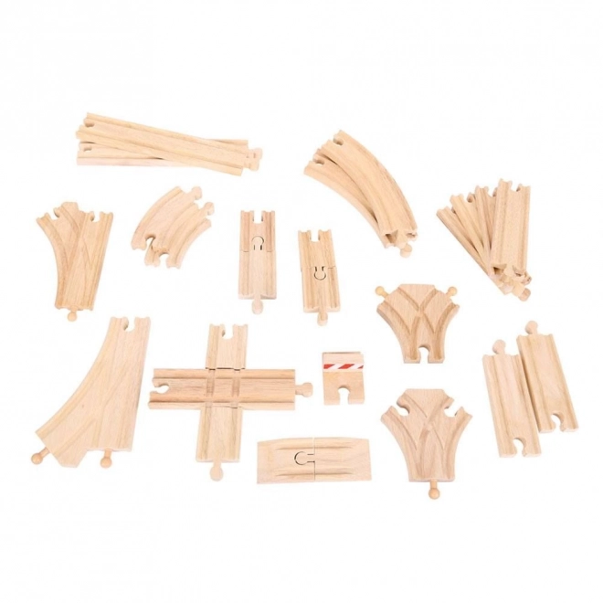Bigjigs Rail Ensemble de rails en bois 25 pièces