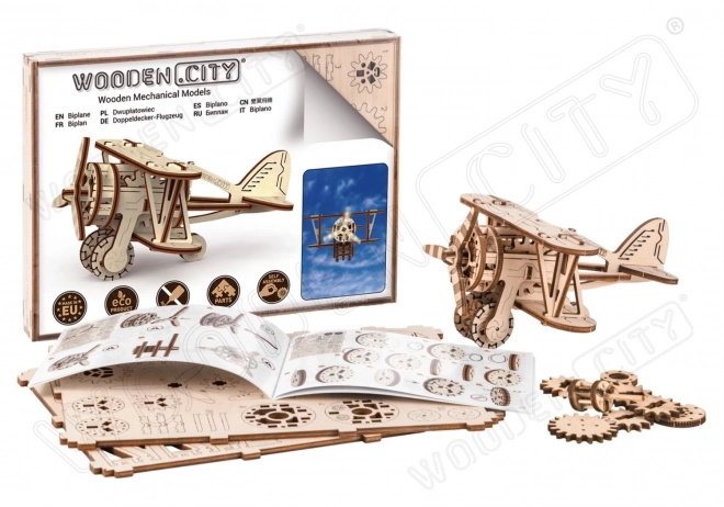 Puzzle 3D en bois biplan