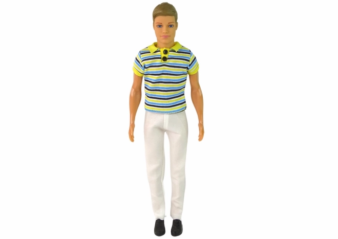 Poupée garçon enfant cheveux blonds – t-shirt rayé