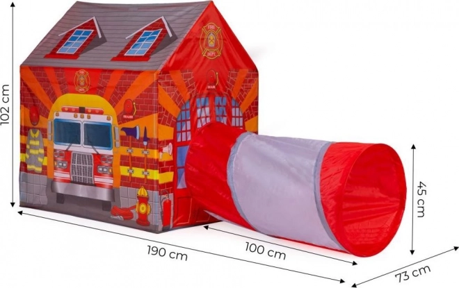 Maison de pompiers IPLAY tente pour enfants avec tunnel