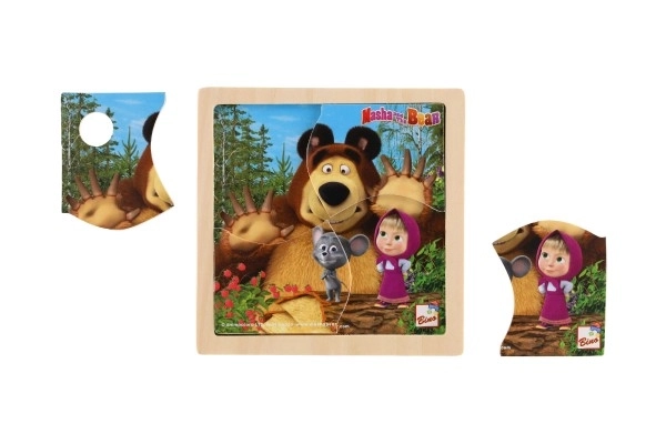 Puzzle en bois avec souris Masha et l'Ours 15cm