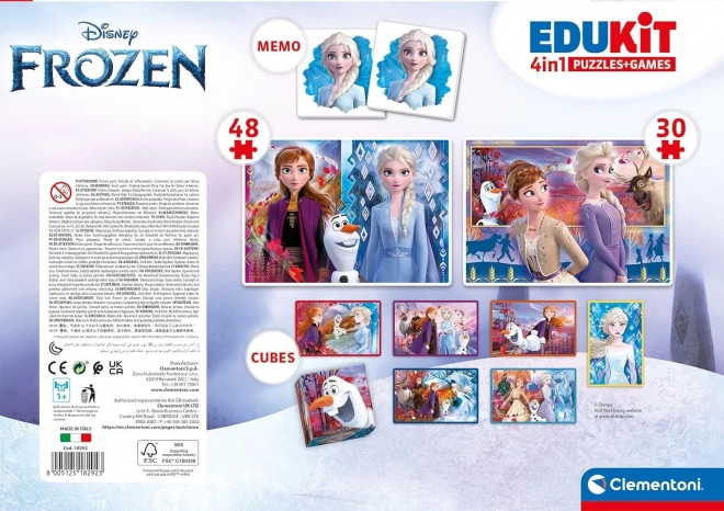 CLEMENTONI Coffret de jeux La Reine des neiges 4 en 1