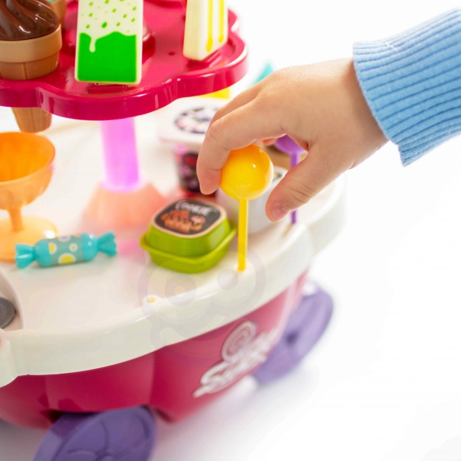 Chariot Woopie avec glaces et friandises avec mélodie et lumières