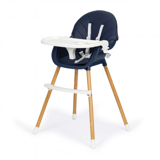 Chaise Haute Ecotoys 2-en-1 bleue