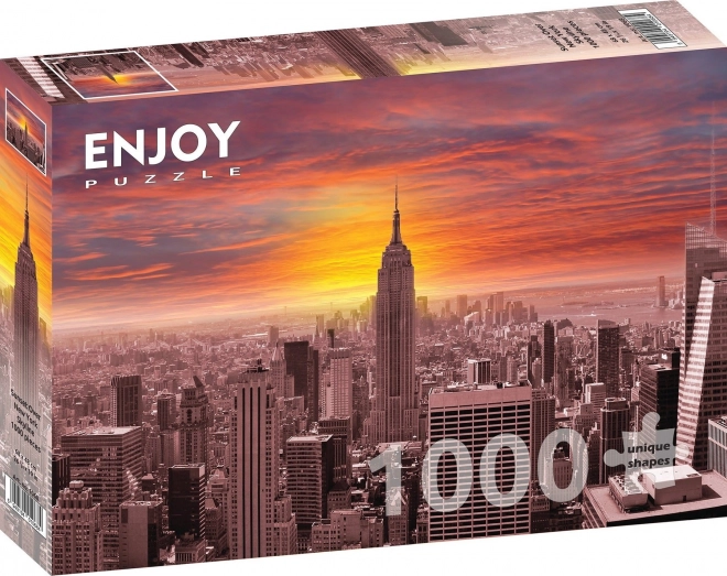 Profitez du Puzzle Coucher de soleil sur la Skyline de New York 1000 pièces