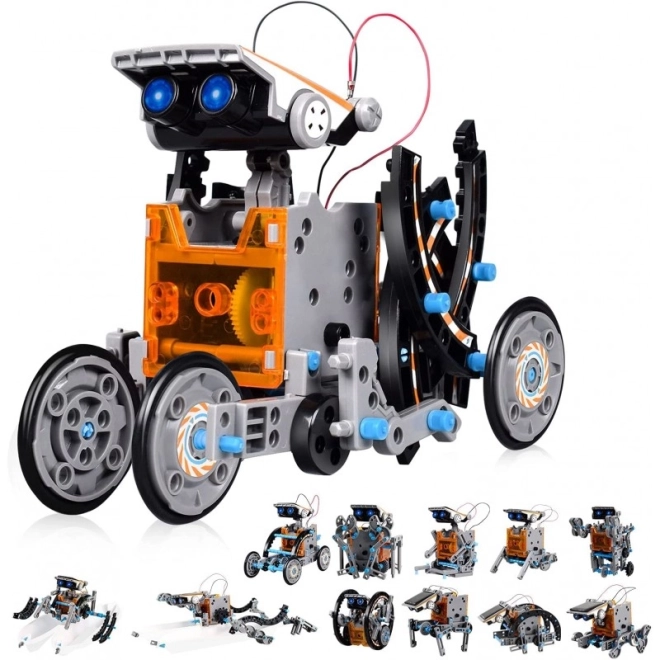 Kit de véhicules solaires 12 en 1 orange – Bleu