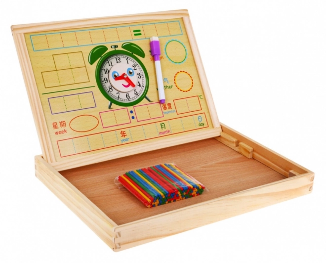 Tableau magnétique en bois pour enfants 3+ Ensemble éducatif + accessoires