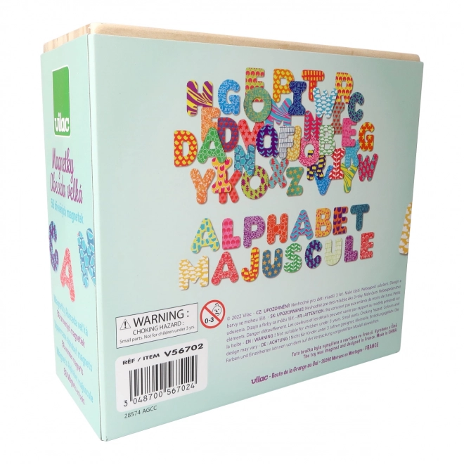 Vilac Lettres magnétiques en bois grand alphabet 56 pcs