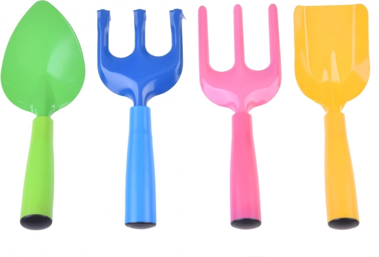 Outils colorés pour enfants pour creuser, aérer et rempoter