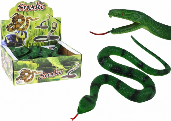 Serpent vert en caoutchouc avec taches noires
