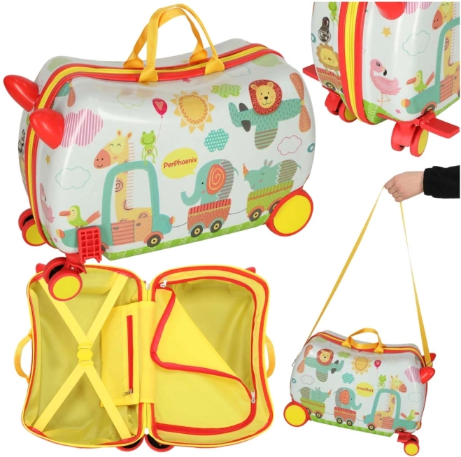 Valise de voyage pour enfants à roulettes avec motifs d’animaux – Zoo