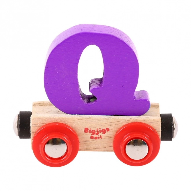 Wagon en bois Bigjigs Rail avec la lettre Q