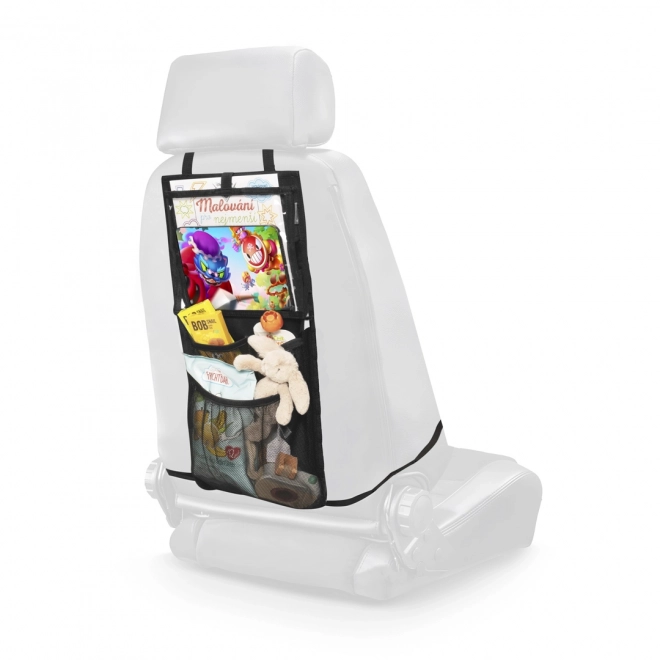 Organisateur de siège + poche pour tablette et jouets
